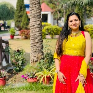 Vibrant Yellow and Red Women Salwar